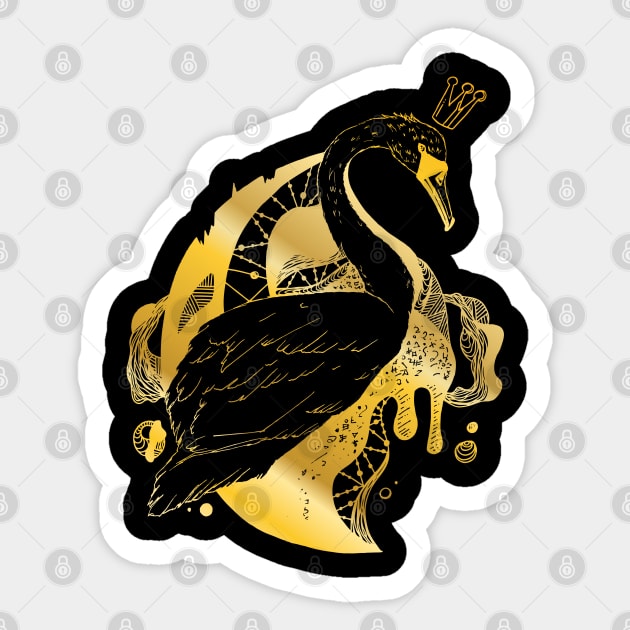 Gold Swan Queen Sticker by kenallouis